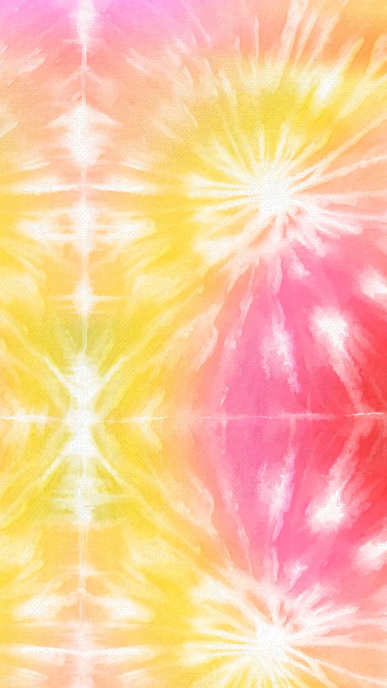 Colorful tie dye mobile wallpaper vector with abstract watercolor paint