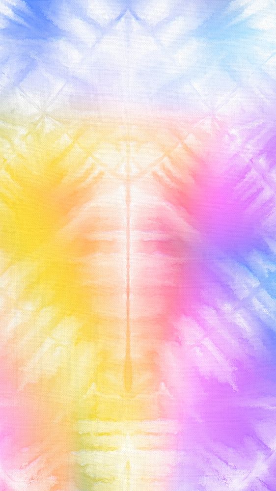 Tie dye mobile wallpaper with rainbow watercolor paint