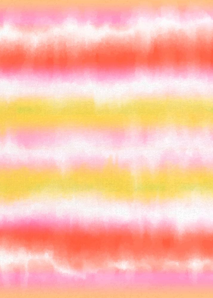 Tie dye background vector with red and yellow stripe pattern
