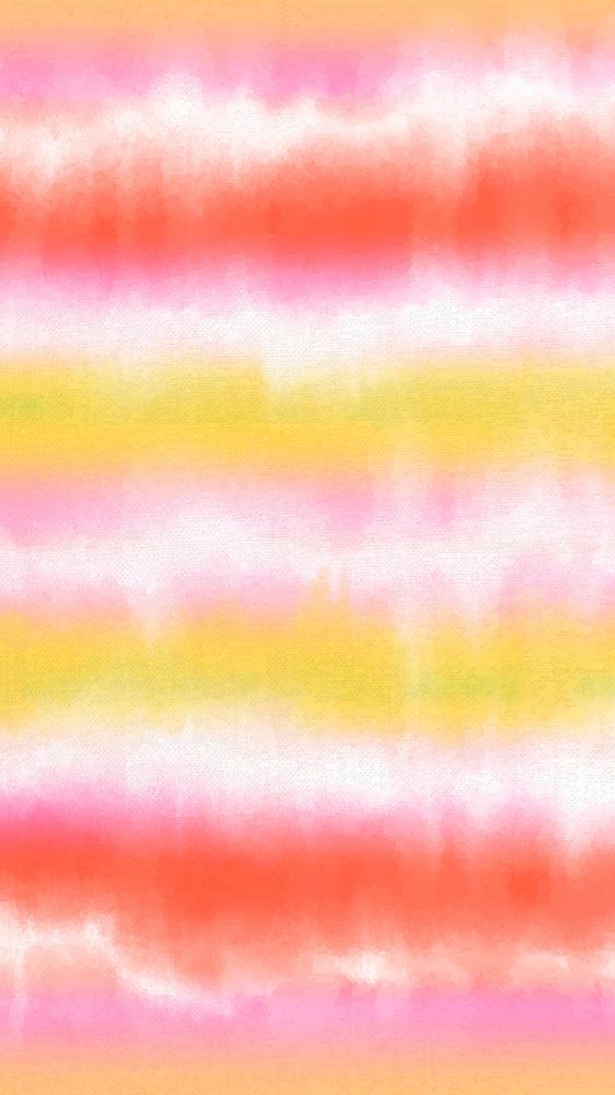 Tie dye mobile wallpaper vector with red and yellow stripe pattern