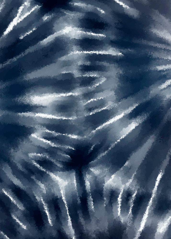 Shibori background vector with indigo blue pattern
