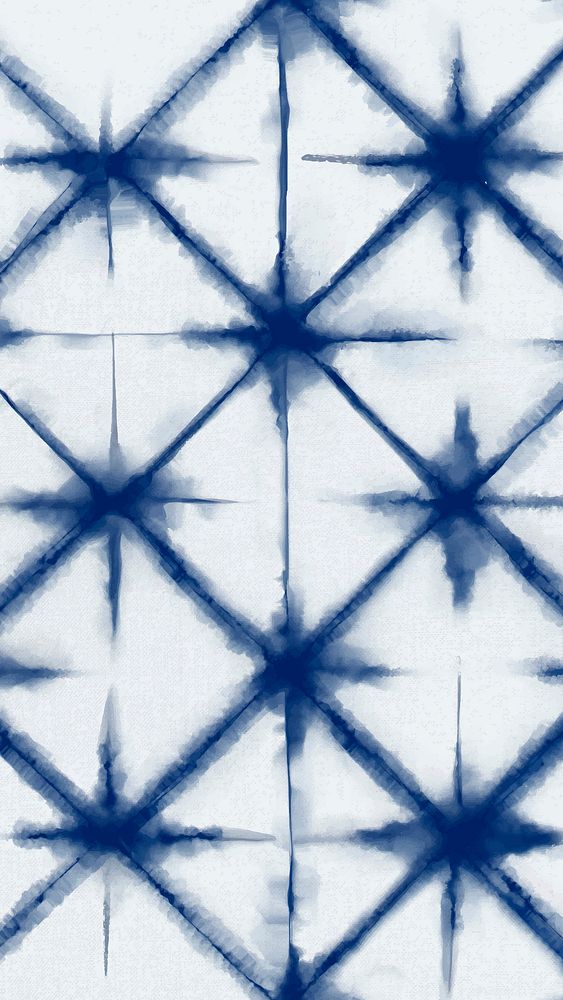 Shibori pattern mobile wallpaper vector in indigo blue color