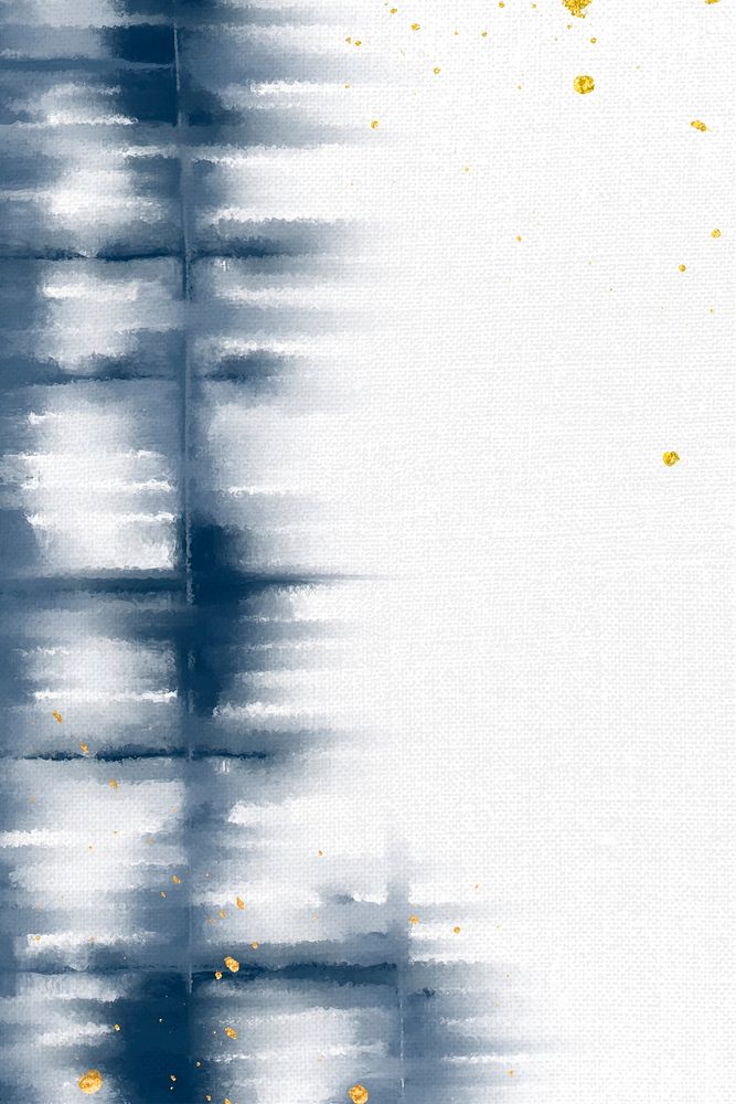 Shibori pattern background vector with indigo blue border
