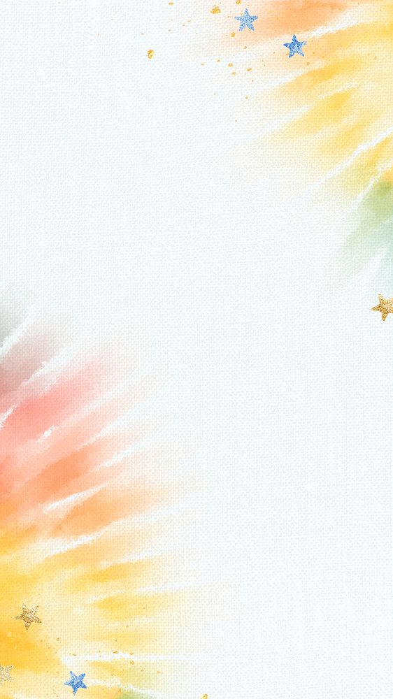 Colorful tie dye mobile wallpaper psd with abstract watercolor border