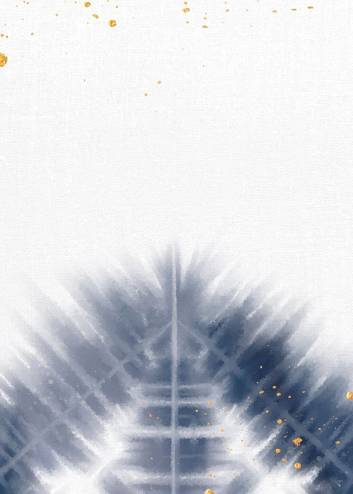 Shibori background vector with indigo blue border