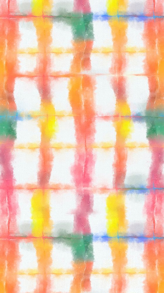 Tie dye pattern mobile wallpaper with colorful watercolor paint