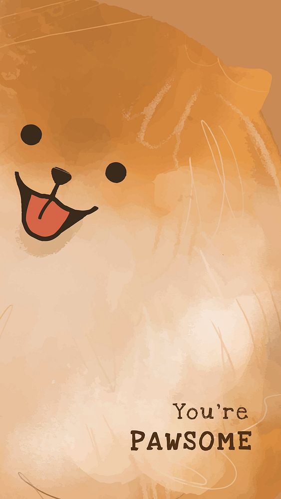 You're pawsome Pomeranian dog quote social media story