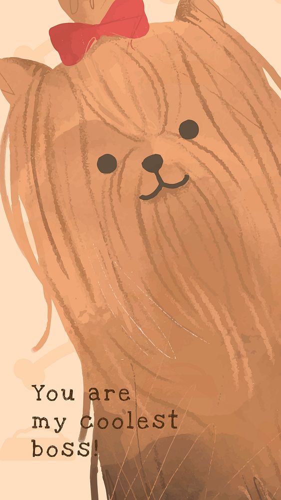 Yorkshire terrier cute dog quote social media story, you are my coolest boss