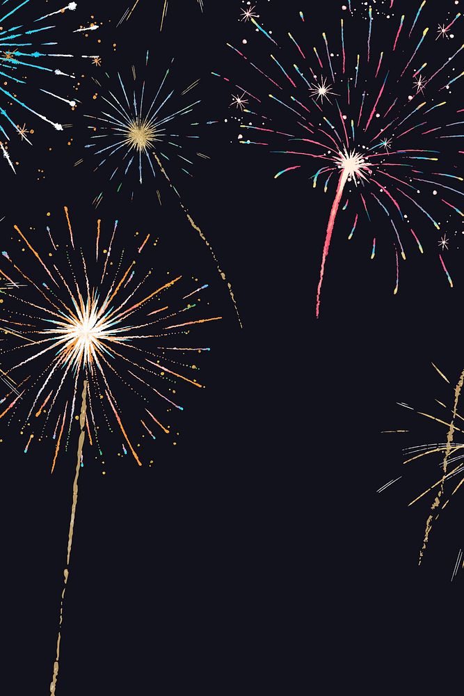 Colorful fireworks background vector in celebration theme