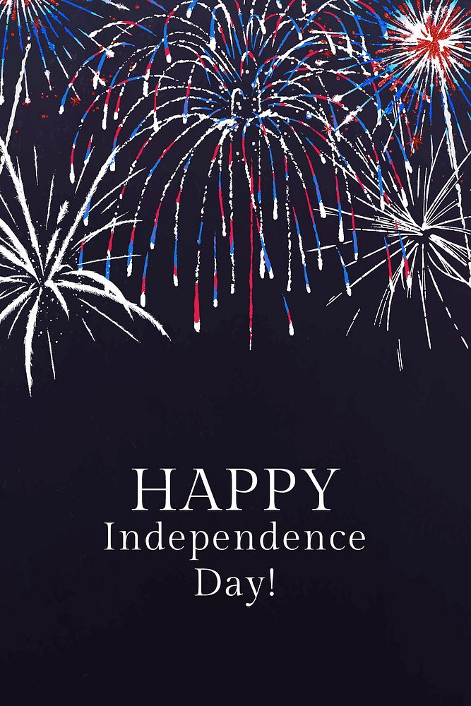 Shiny fireworks template vector with editable text, Happy Independence day