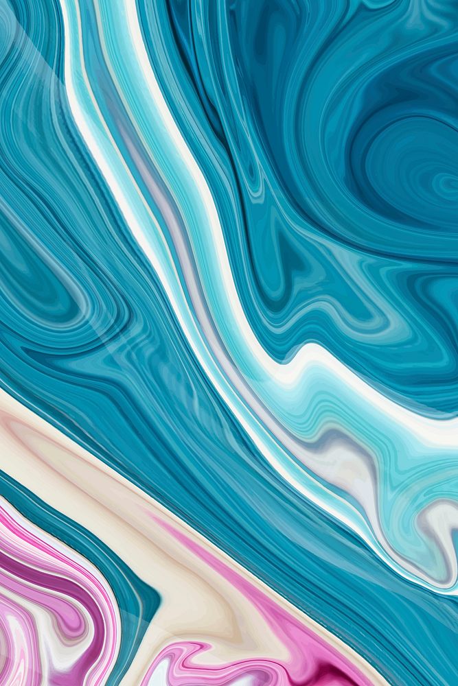 Blue liquid marble background vector