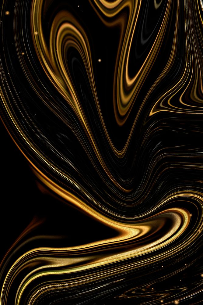 Gold fluid art background vector