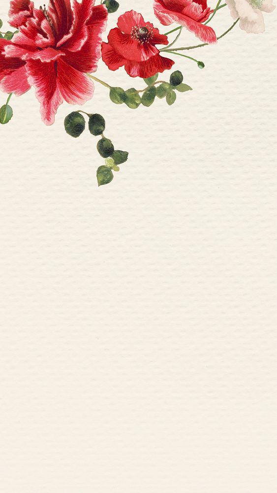 Spring floral phone wallpaper illustration, remixed from public domain artworks