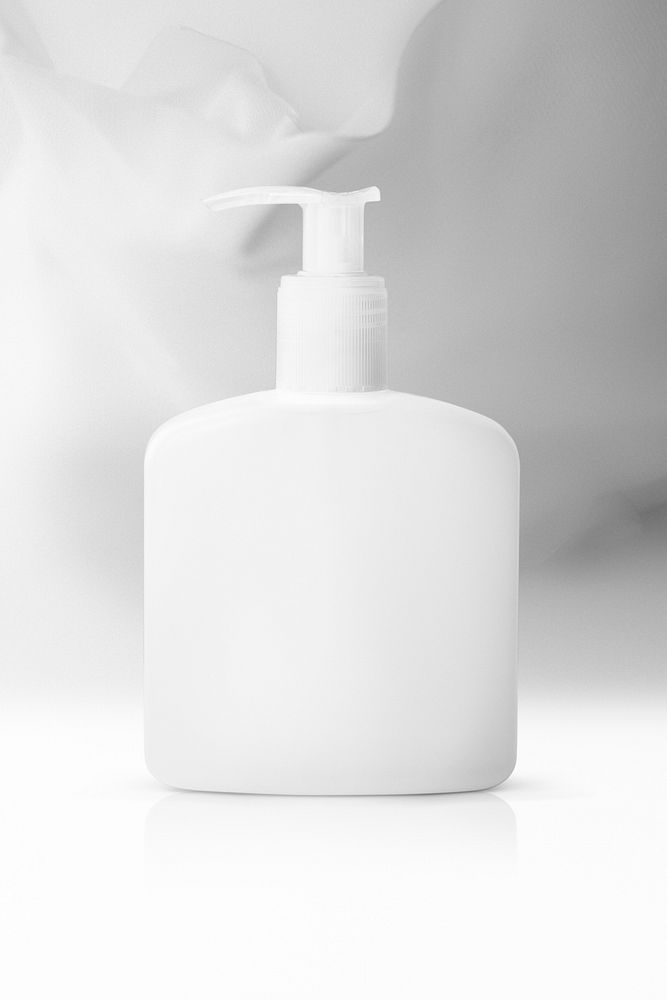 Pump bottle with copy space for shower cream and lotion