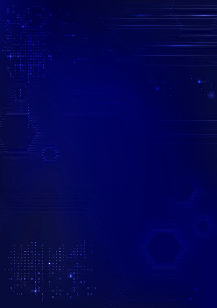 Blue data technology background with circuit board