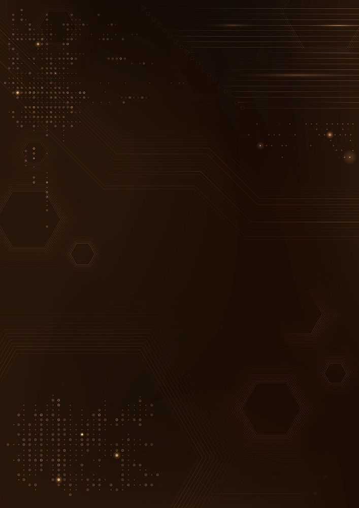 Brown data technology background vector with circuit board