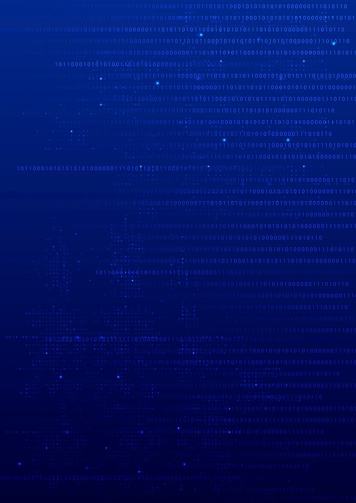 Blue data technology background with binary code