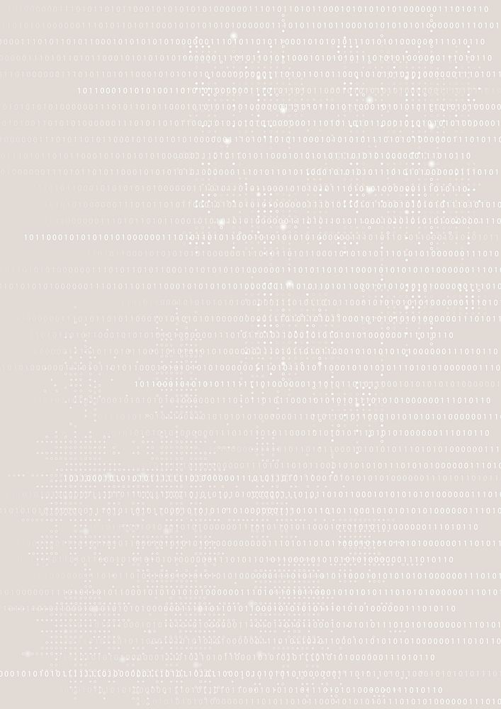 Beige data technology background vector with binary code
