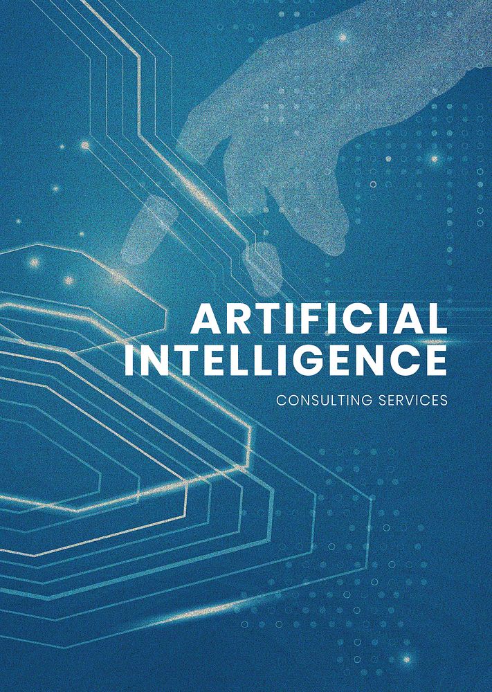 AI technology poster futuristic innovation