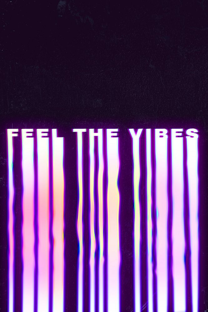 Feel the vibes typography in holographic liquid font