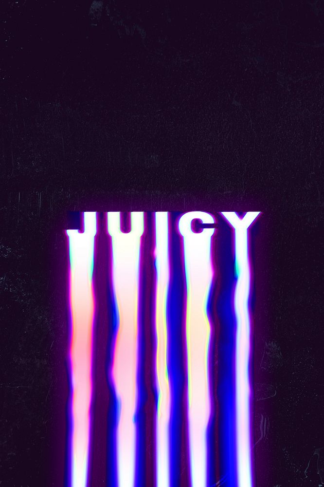 Juicy holographic liquid typography on black background