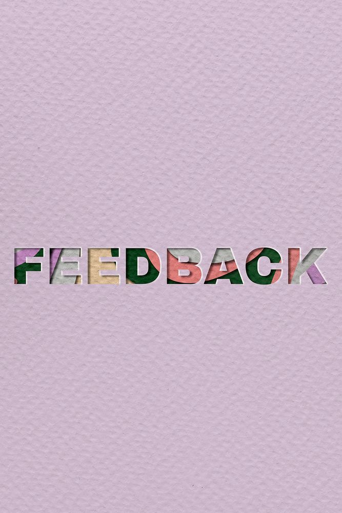 Feedback typography in paper cut font