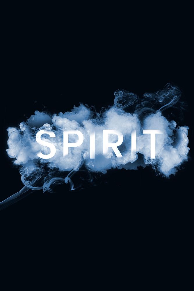 Spirit smoke typography on black background