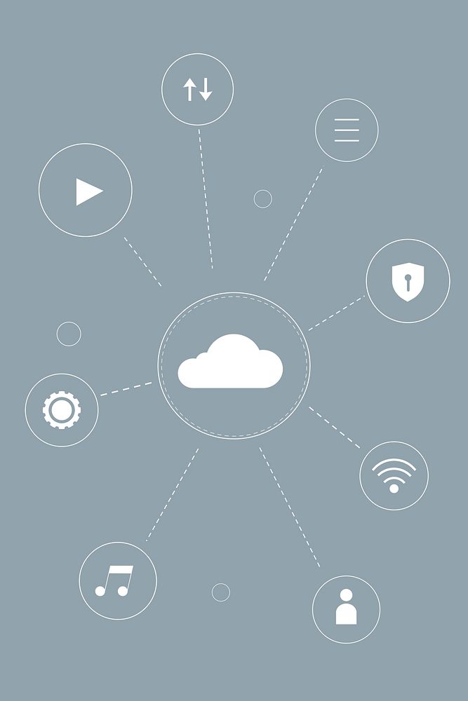 Cloud network system background psd for social media banner