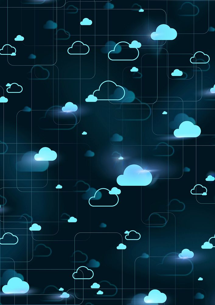 Digital cloud pattern background vector connection technology