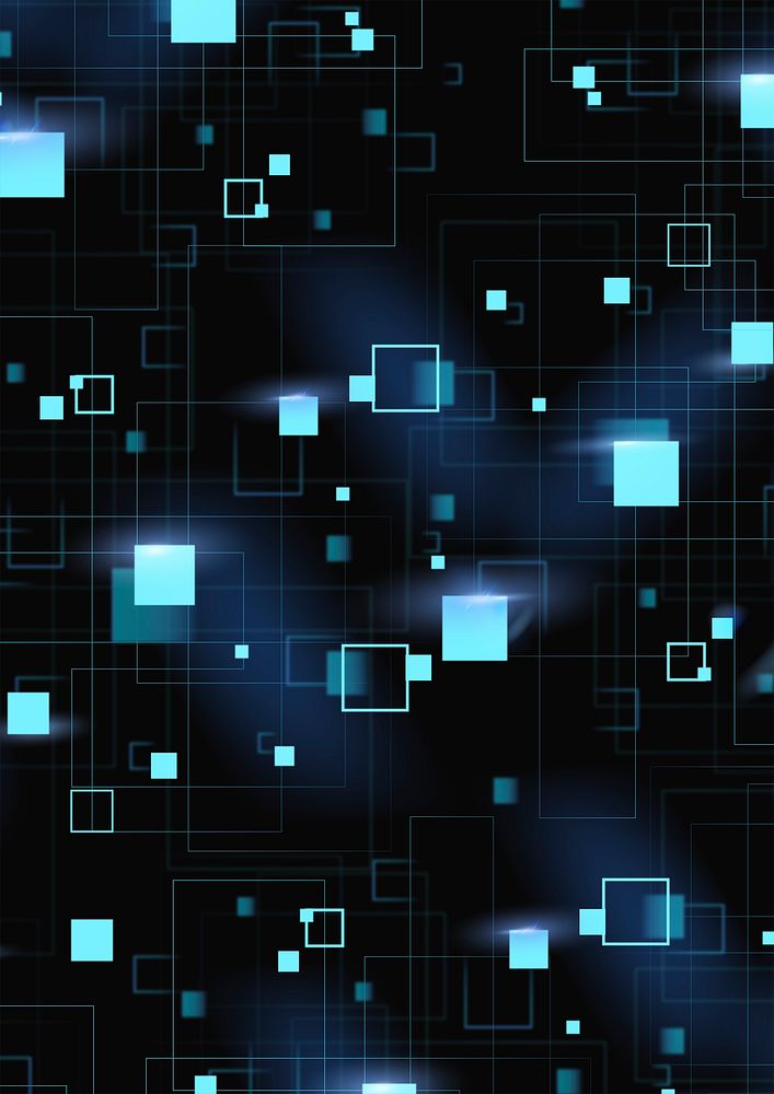 Blue geometric pattern background with digital technology