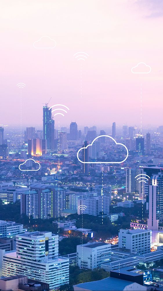 Cloud computing for smart city mobile wallpaper