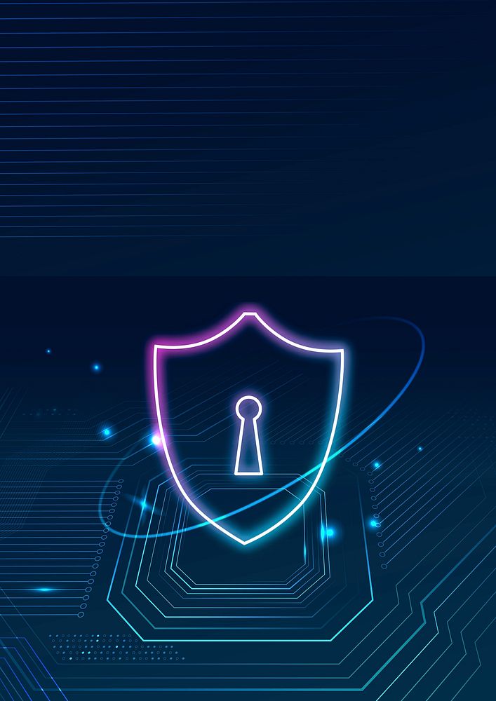 Data security technology background in blue tone