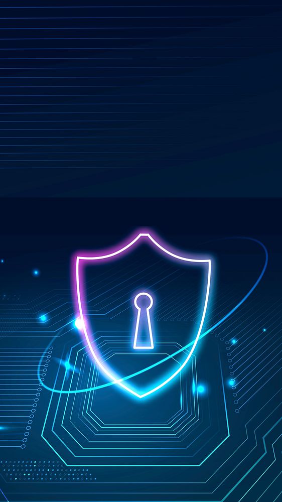 Data security technology background vector in blue tone