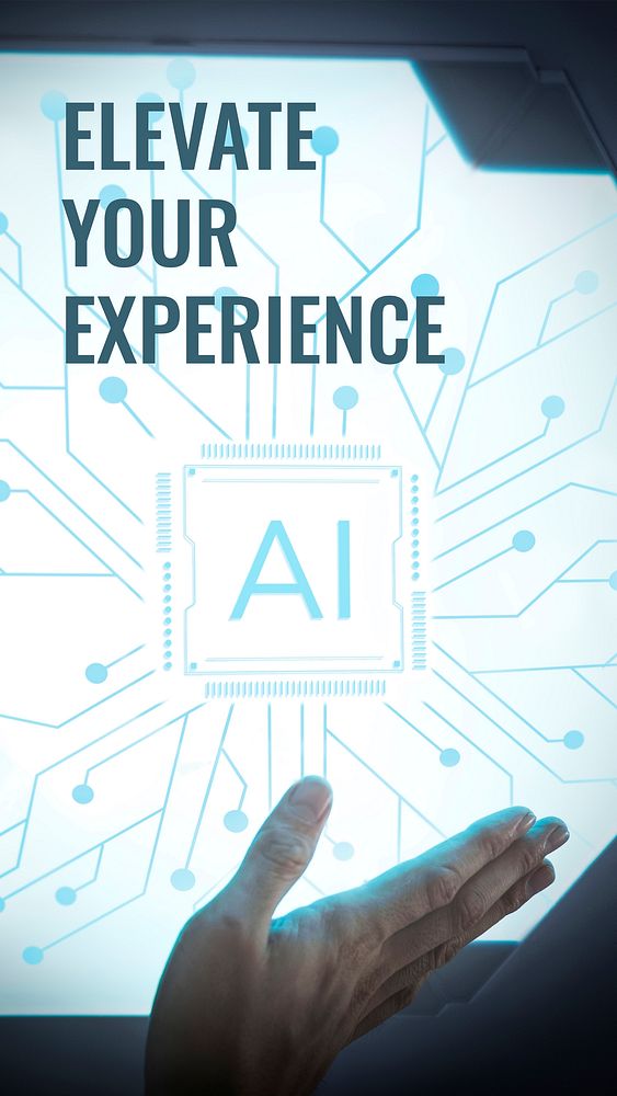 Elevate your experience template vector AI technology social media story