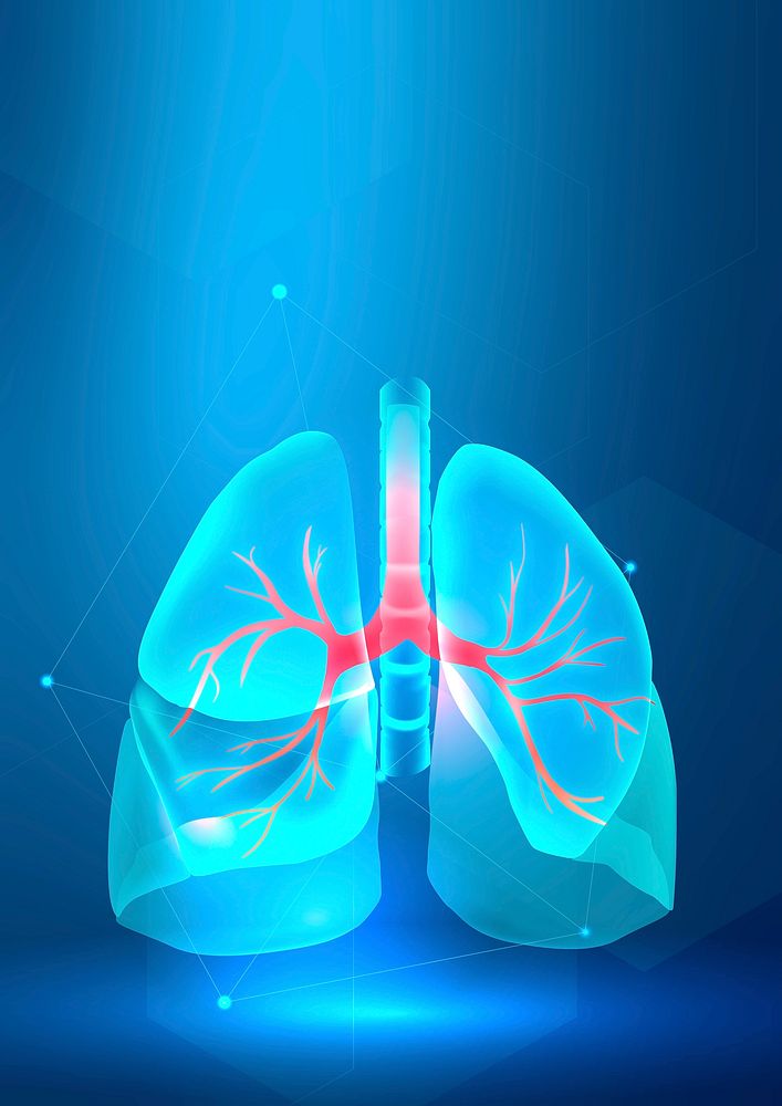 Lung banner vector for respiratory system smart healthcare