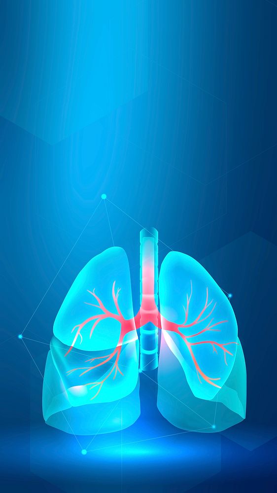 Lung banner vector for respiratory system smart healthcare