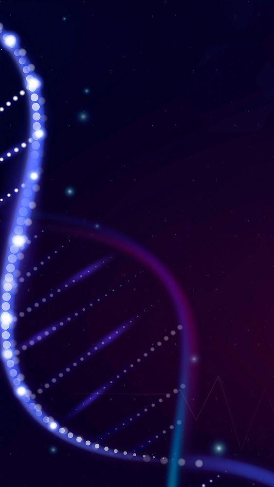 DNA biotechnology science background in purple futuristic style
