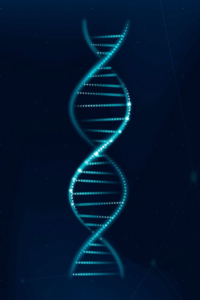 DNA genetic biotechnology science psd blue neon graphic