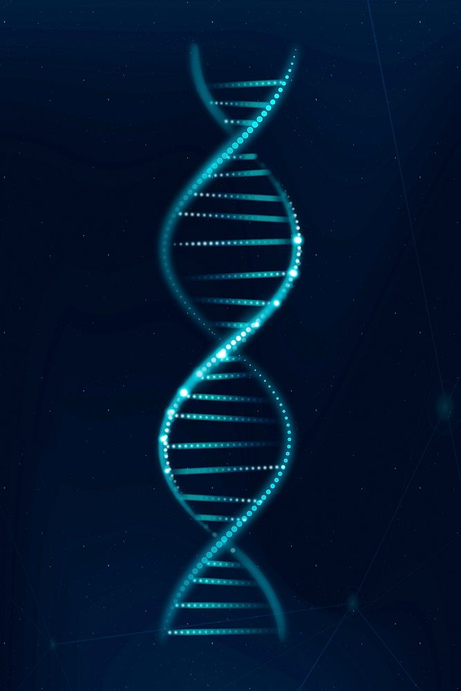 DNA genetic biotechnology science vector blue neon graphic