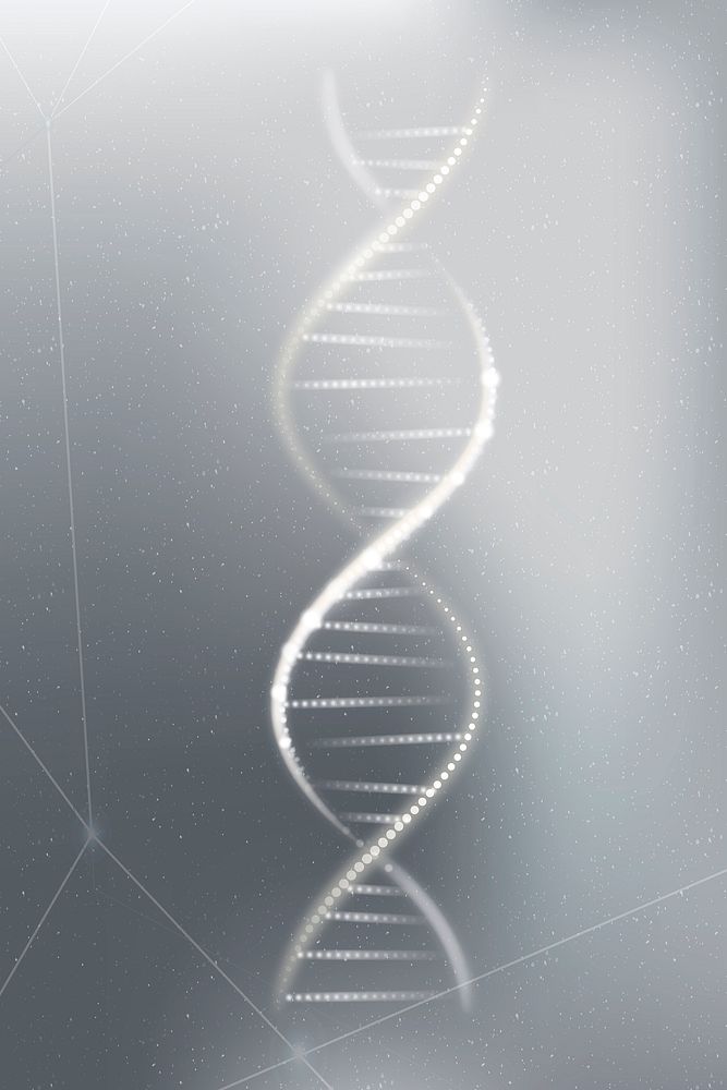 DNA genetic biotechnology science gray neon graphic