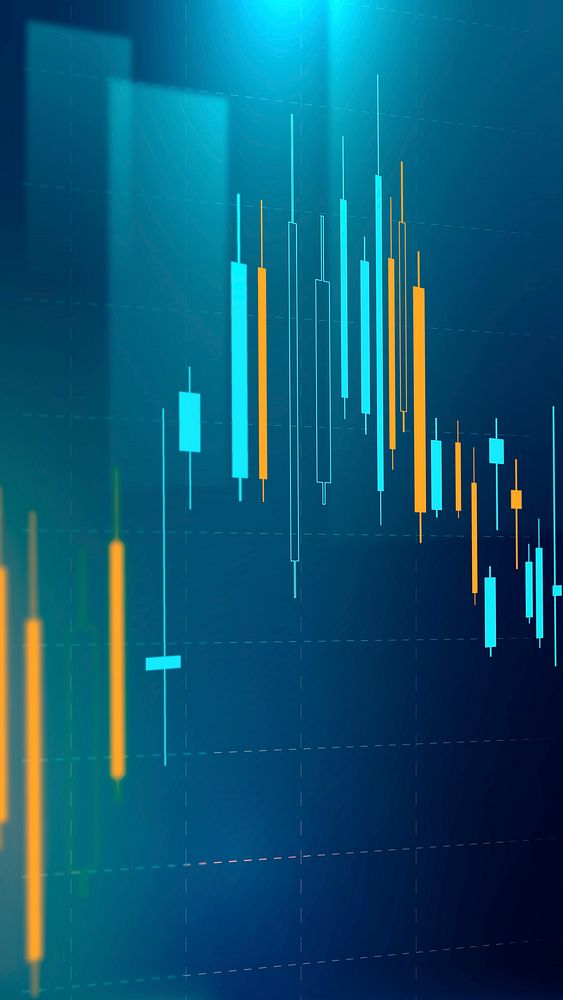 Stock market chart technology blue background