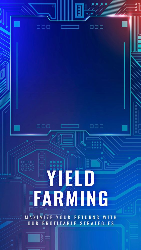 Yield farming investment template vector digital finance social media story
