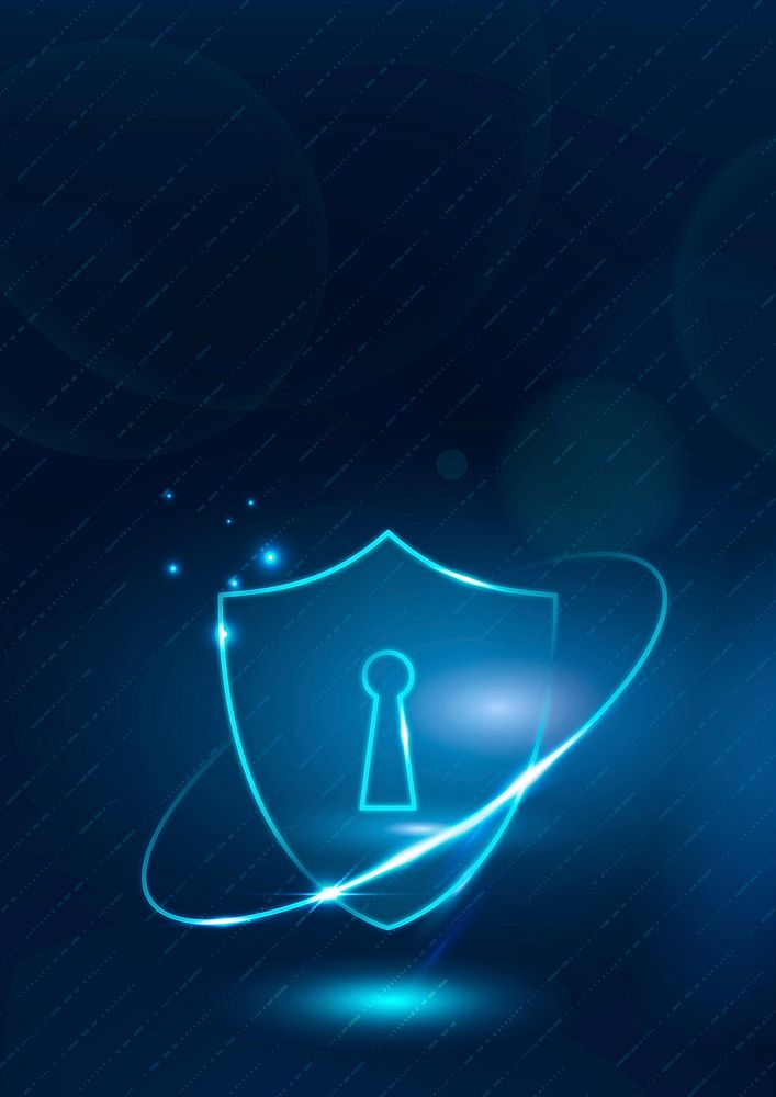 Data protection background vector cyber security technology in blue tone