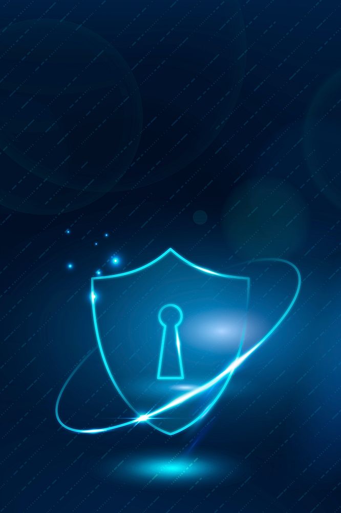 Data protection background cyber security technology in blue tone