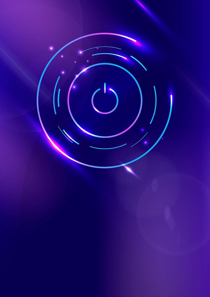 Power button technology background in purple tone