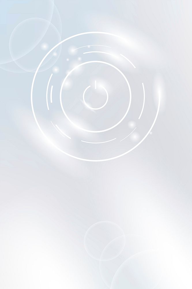 Power button technology background vector in white tone