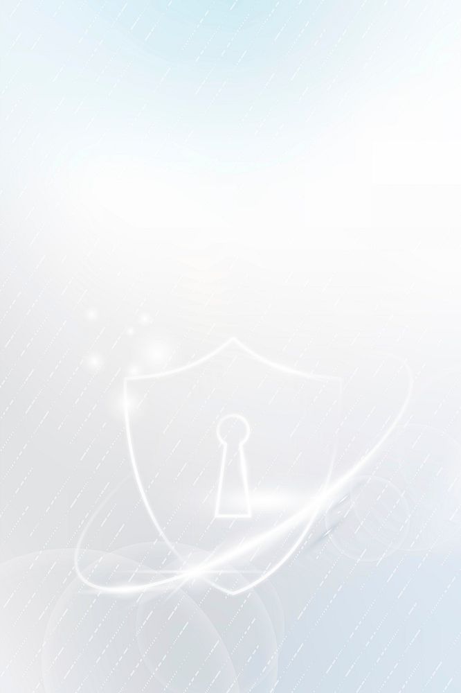 Data protection background vector cyber security technology in white tone