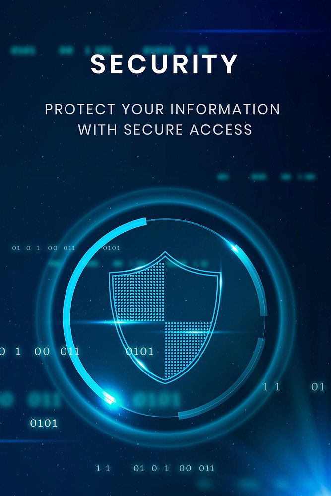 Data security technology template vector with protective shield