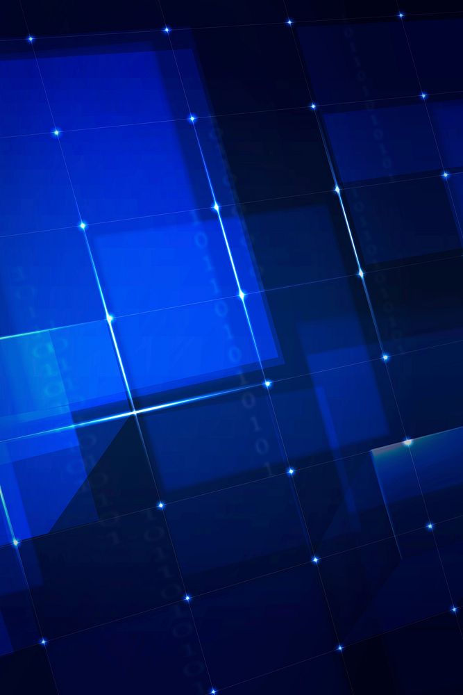 Digital grid technology background vector in blue tone