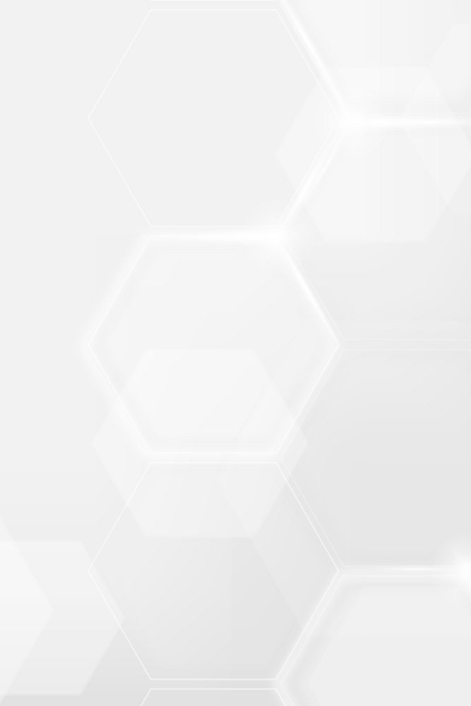 Digital technology background with hexagon pattern in white tone